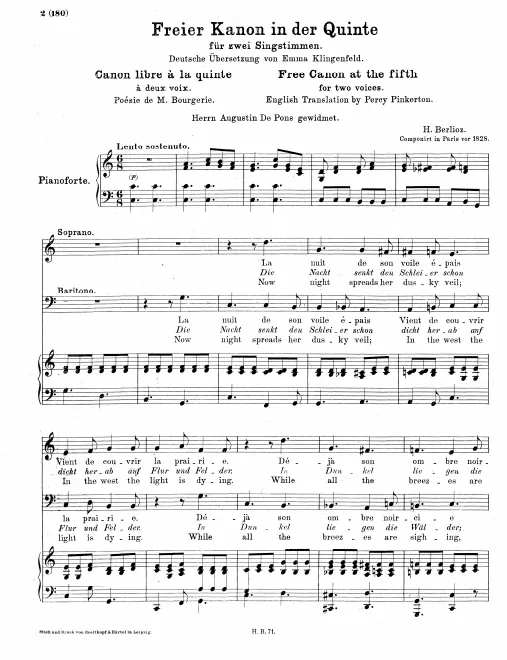 First page of Canon libre à la quinte