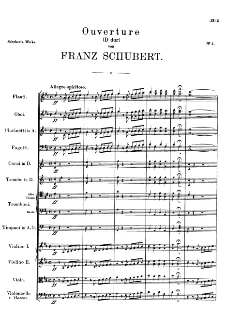 First page of Overture in D major