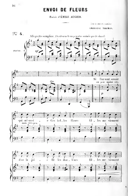 First page of Envoi de fleurs