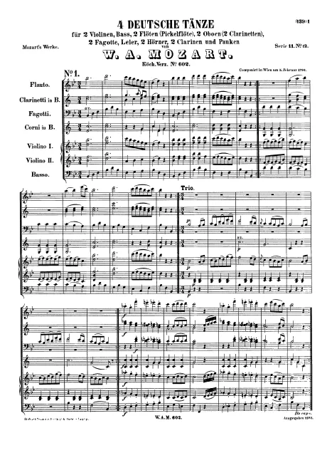 First page of 4 German Dances