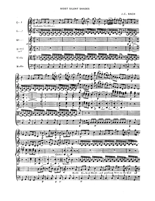 First page of Midst silent shades and purling streams
