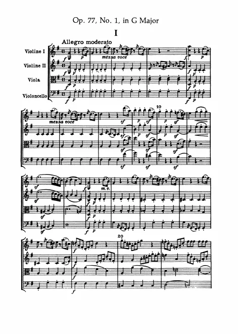 First page of String Quartets