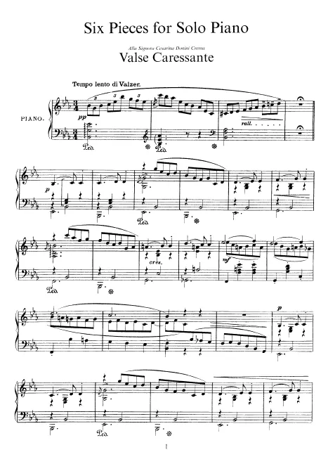 First page of 6 Pieces for Piano