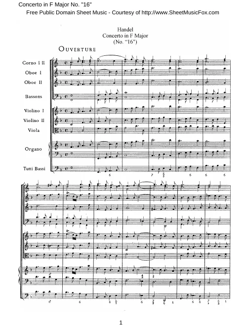First page of Concerto in F major