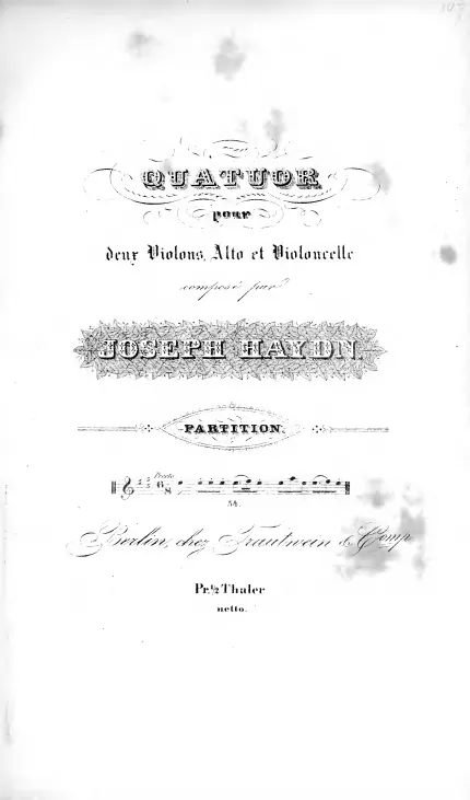 First page of String Quartet in A major