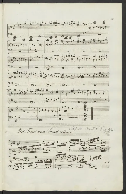 First page of Mit Fried' und Freud' ich fahr dahin