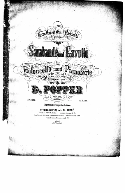 First page of Sarabande and Gavotte