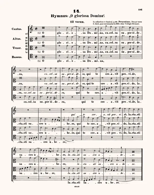 First page of O gloriosa domina
