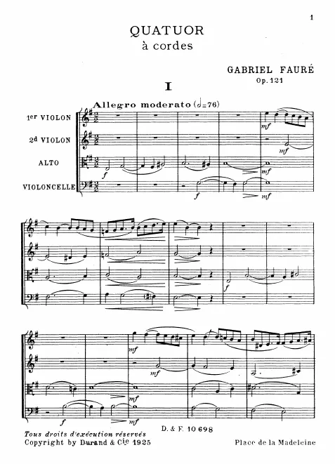 First page of String Quartet