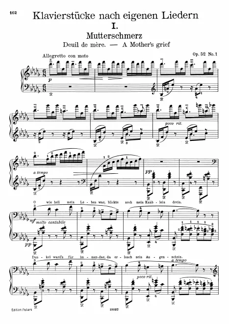 First page of Piano Transcriptions of Songs