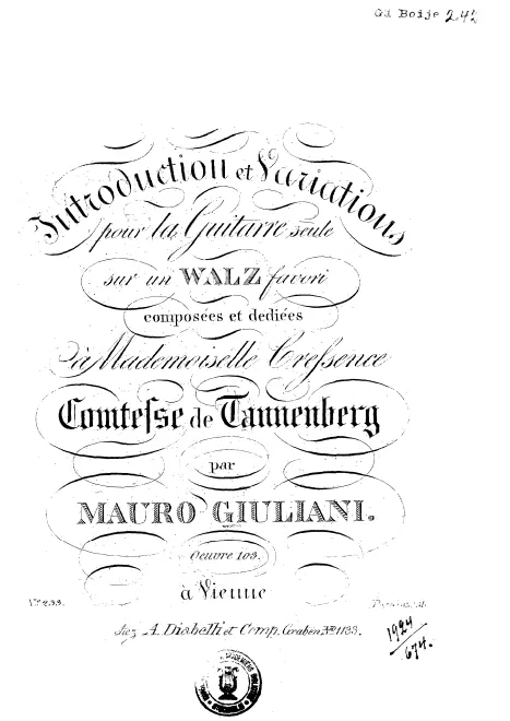 First page of Introduction and Variations on a Waltz