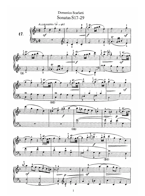 First page of Keyboard Sonata in F major