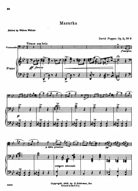 First page of 3 Pieces for Cello and Piano