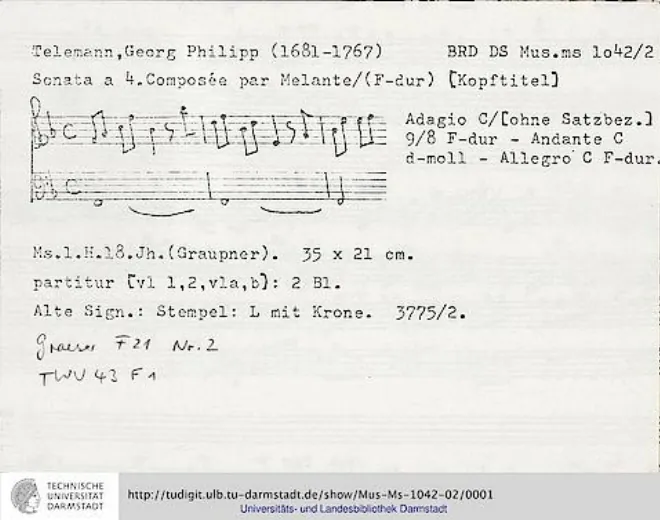 First page of Sonata à 4