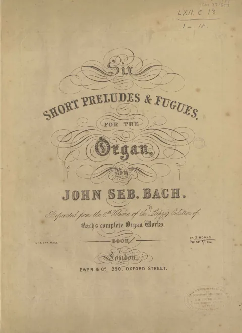 First page of 6 Short Preludes and Fugues