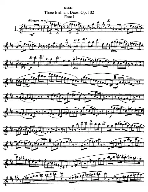 First page of 3 Brilliant Duos for 2 Flutes
