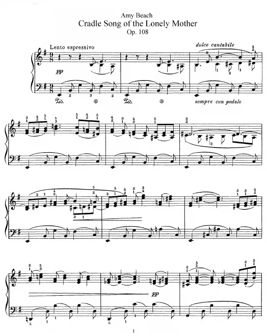 First page of Cradle Song of the Lonely Mother