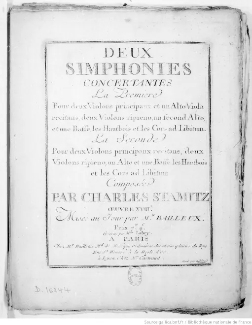 First page of Sinfonia concertante, DTB III/1 Es6