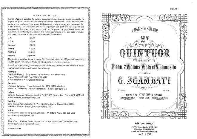 First page of Quintet for piano and strings Nr. 2