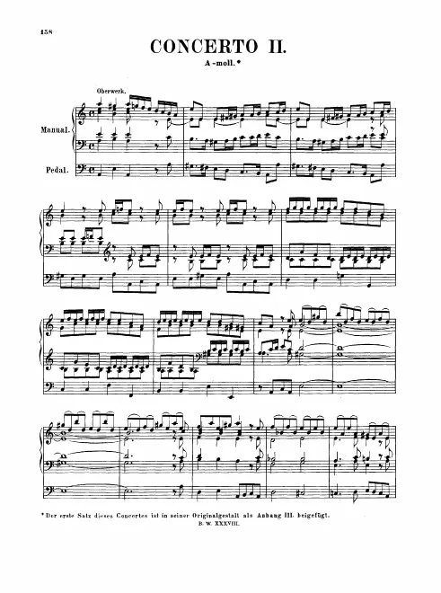 First page of Organ Concerto in A minor