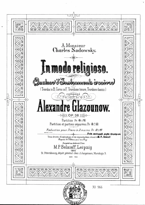 First page of In Modo Religioso