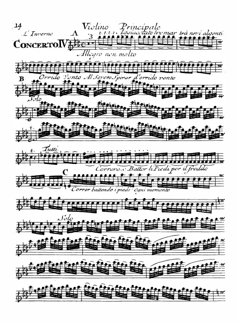 First page of Violin Concerto in F minor