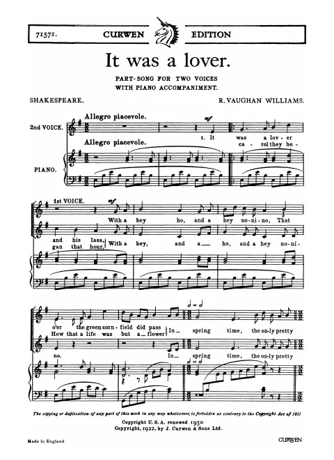 First page of It Was a Lover and His Lass