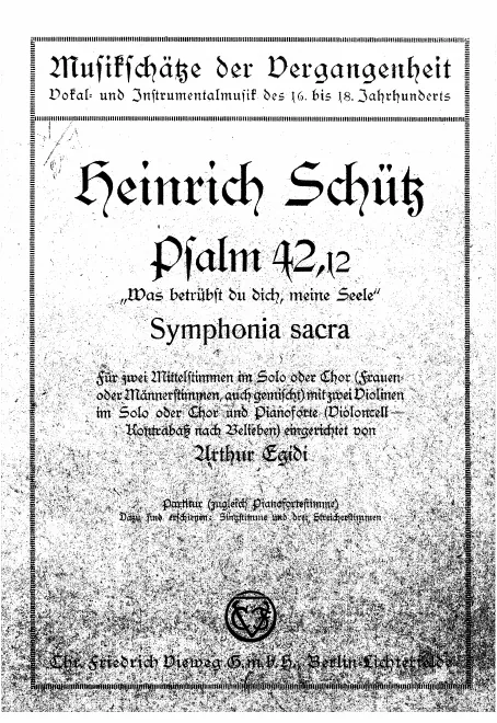 First page of Was betrubst du dich