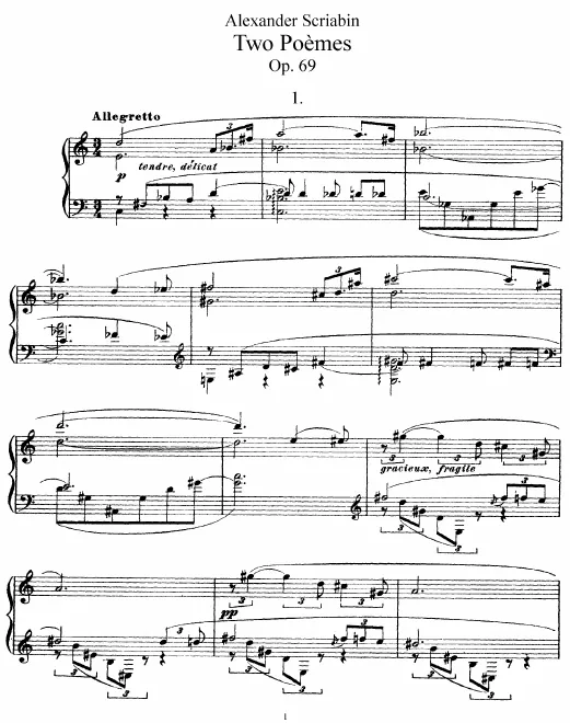First page of 2 Poèmes