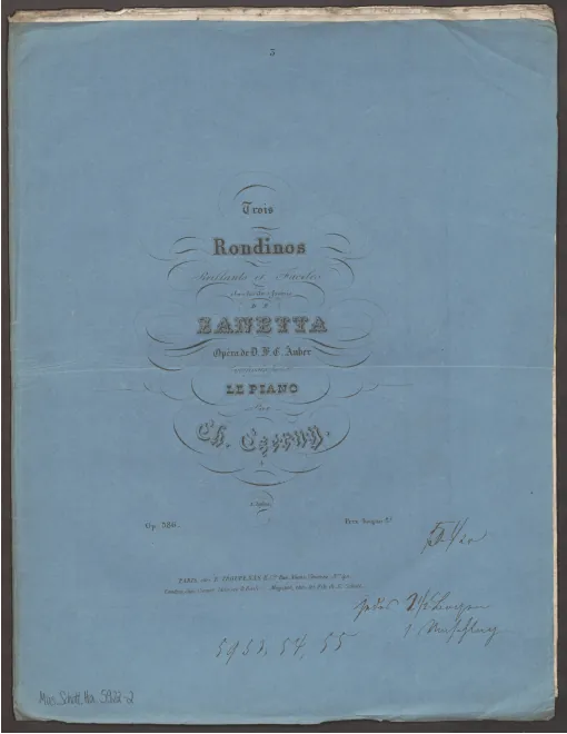 First page of 3 Rondinos on the Opera 'Zanetta'