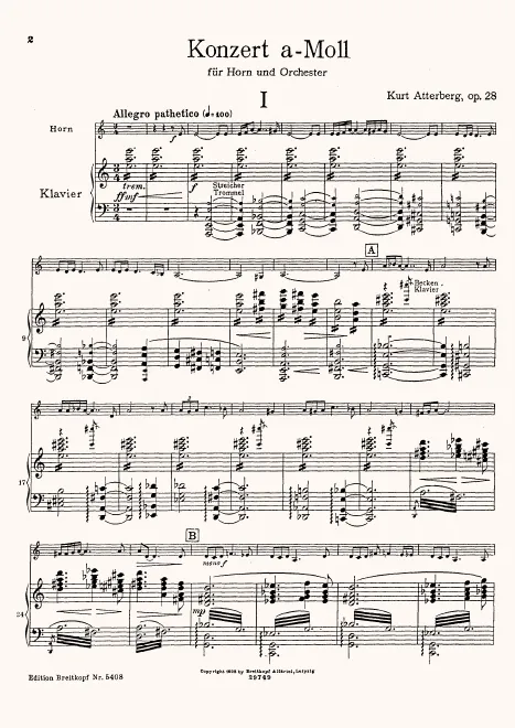 First page of Horn Concerto