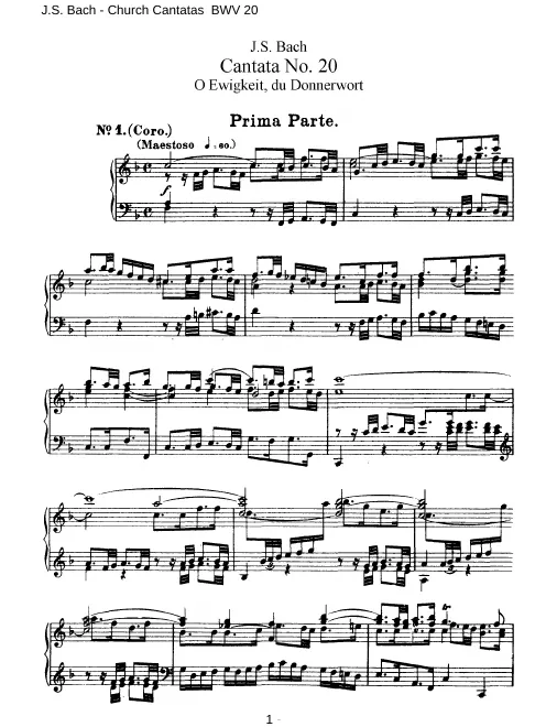 First page of O Ewigkeit, du Donnerwort