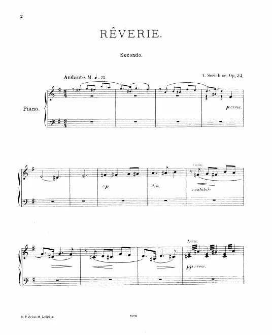 First page of Rêverie