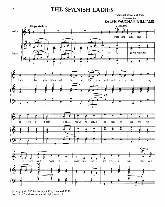 First page of The Spanish Ladies