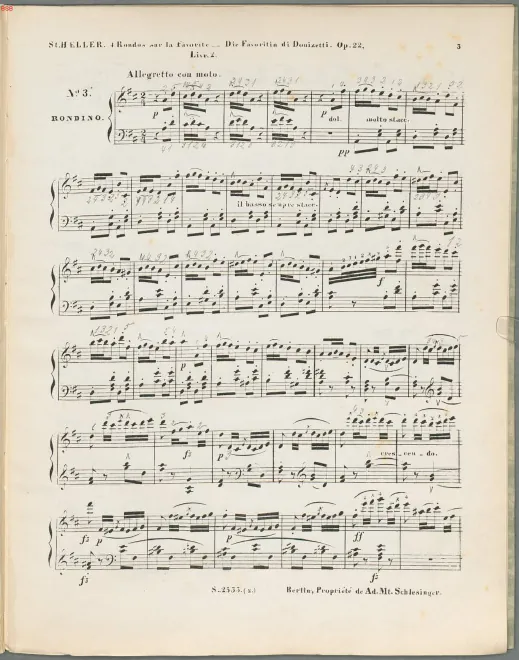 First page of 4 Rondos sur des thèmes de l'opéra 'La favorite'