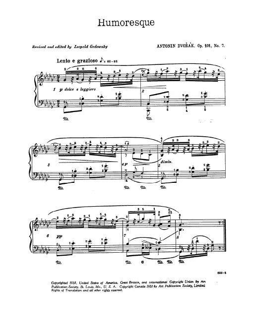 First page of Humoresques