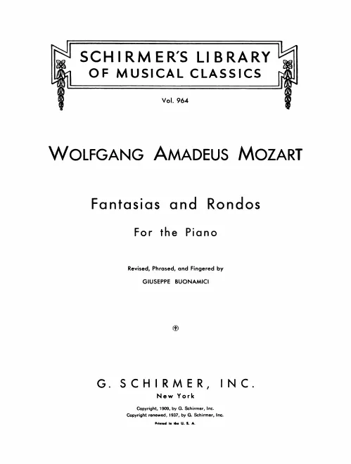 First page of Fantasias and Rondos for the Piano