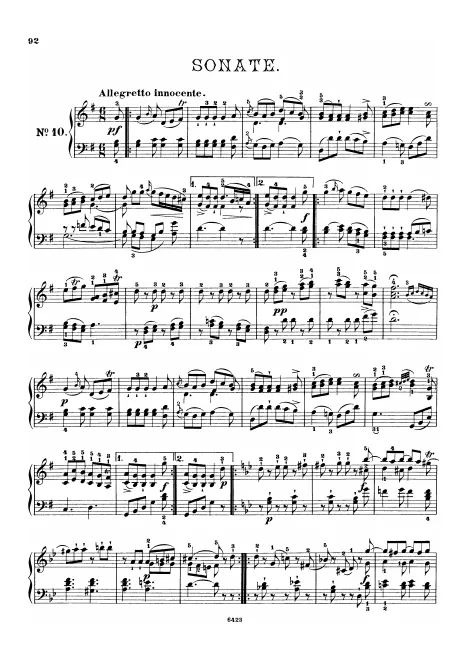 First page of Keyboard Sonata