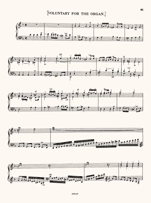 First page of Voluntary in D minor