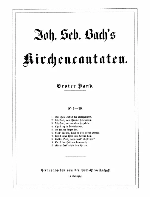 First page of Bach-Gesellschaft Ausgabe