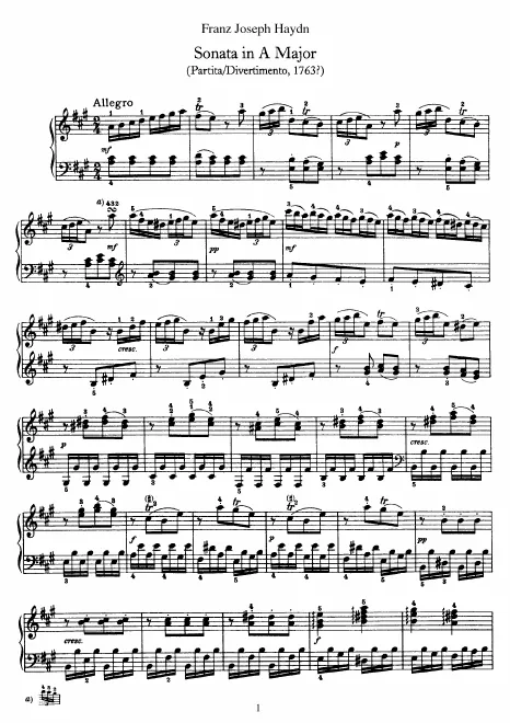 First page of Divertimento