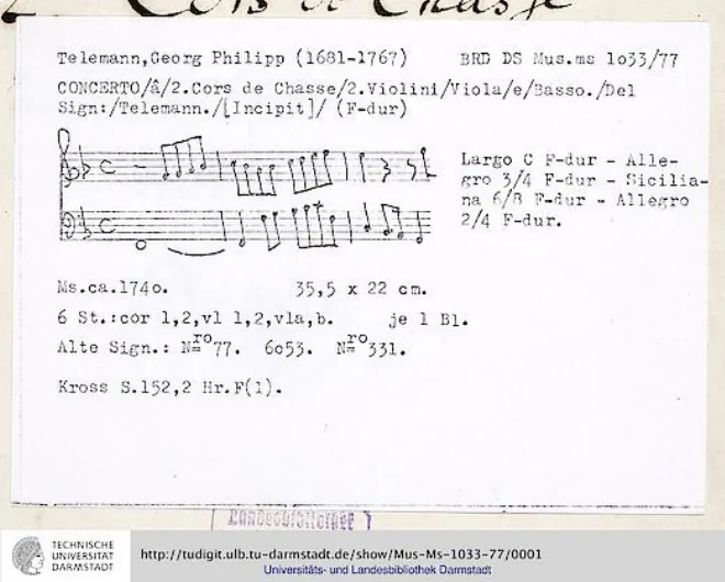 First page of Concerto for 2 Horns