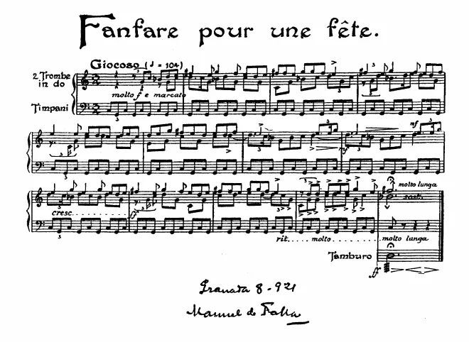 First page of Fanfare pour une fête