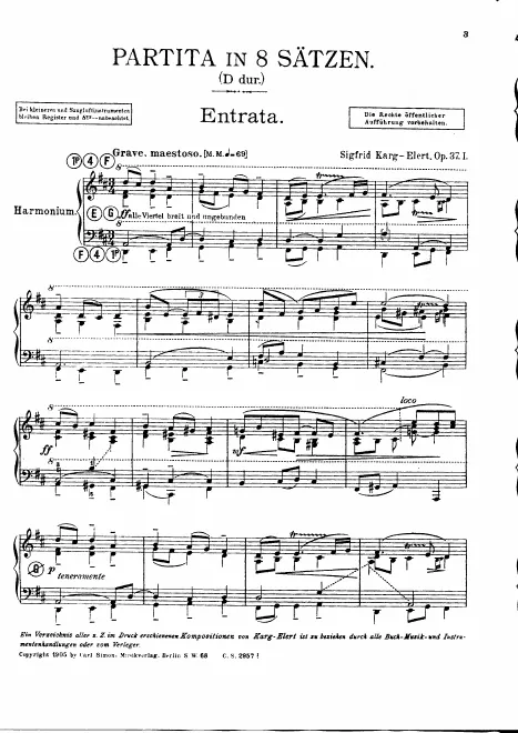 First page of Partita in 8 Sätzen