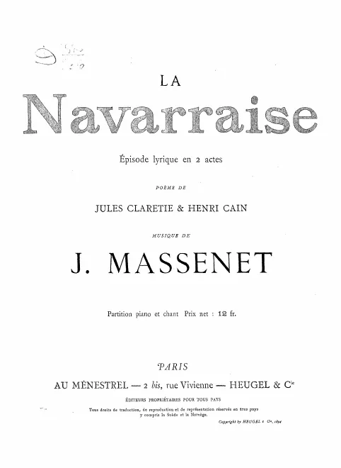 First page of La Navarraise
