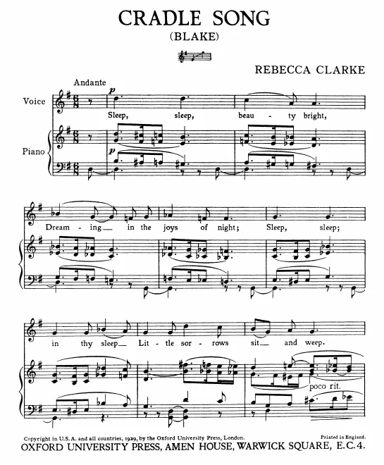 First page of Cradle Song