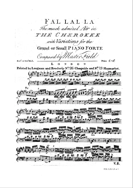 First page of Variations on Fal La La