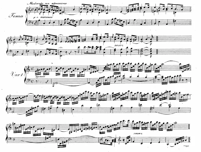 First page of Variations pour le Pianoforte sur un ancien air Norwégien "God Dag Rasmus Jansen me din Koste"