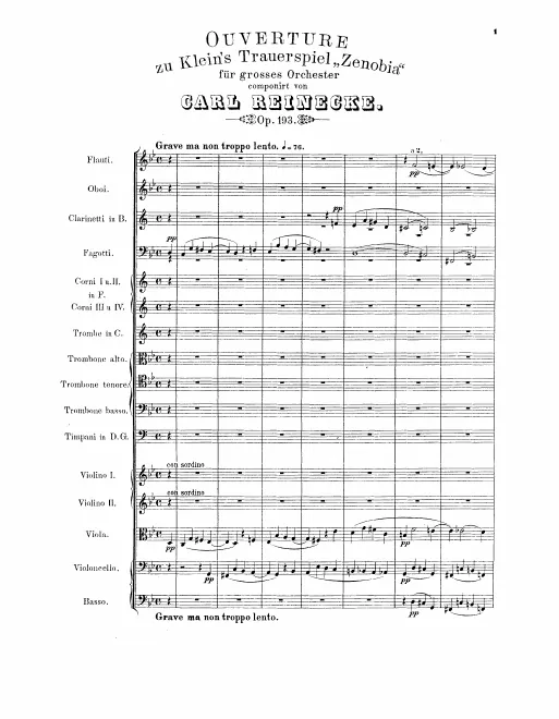 First page of Zenobia Overture