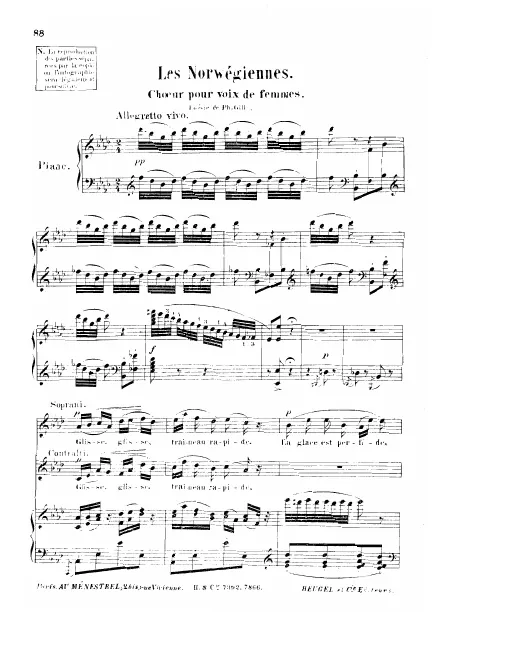 First page of Les norvégiennes